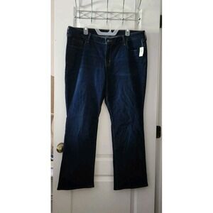 Old Navy Womens Mid-Rise kicker Boot Cut  stretch blue jeans pants Size 18 Short